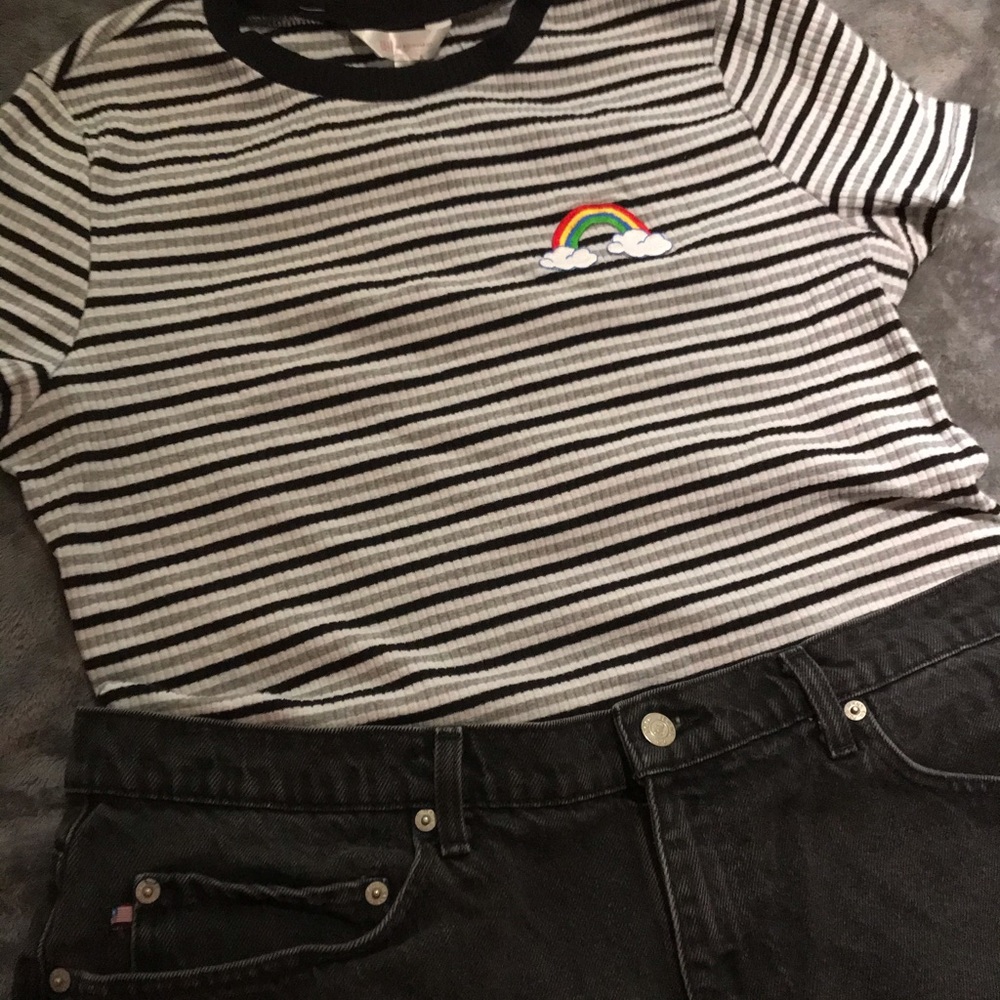 🌈RAINBOW☁️ ringer tee